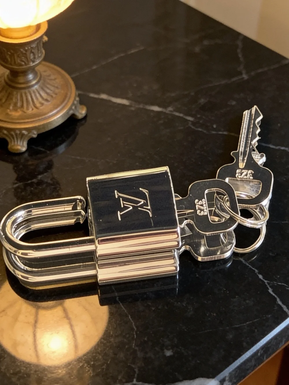 Authentic Louis Vuitton Silver Padlock #323 & 2 Working Keys